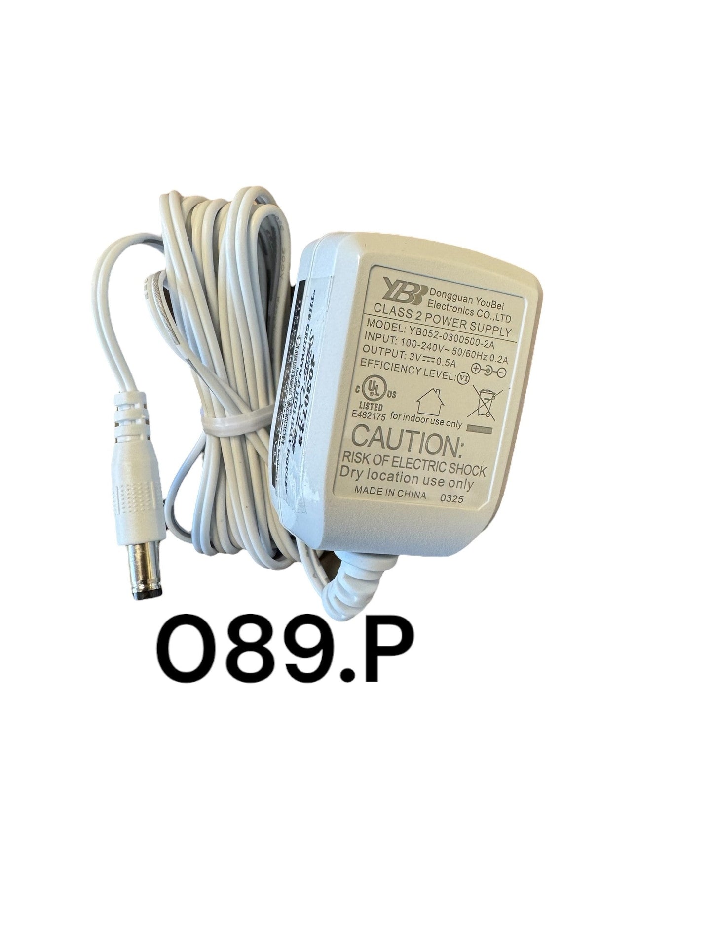 Replacement Adapter 3V DC 500mA white male jack