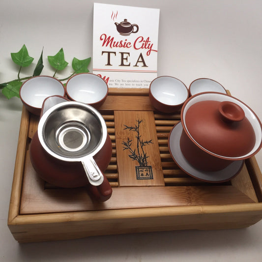 Gaiwan Tea Set With Bamboo Tea Tray #691