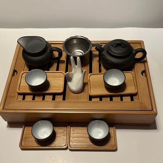 Yixing black white Ruyi Clay Tea Starter Set -On Sale Best Seller Tea set #67