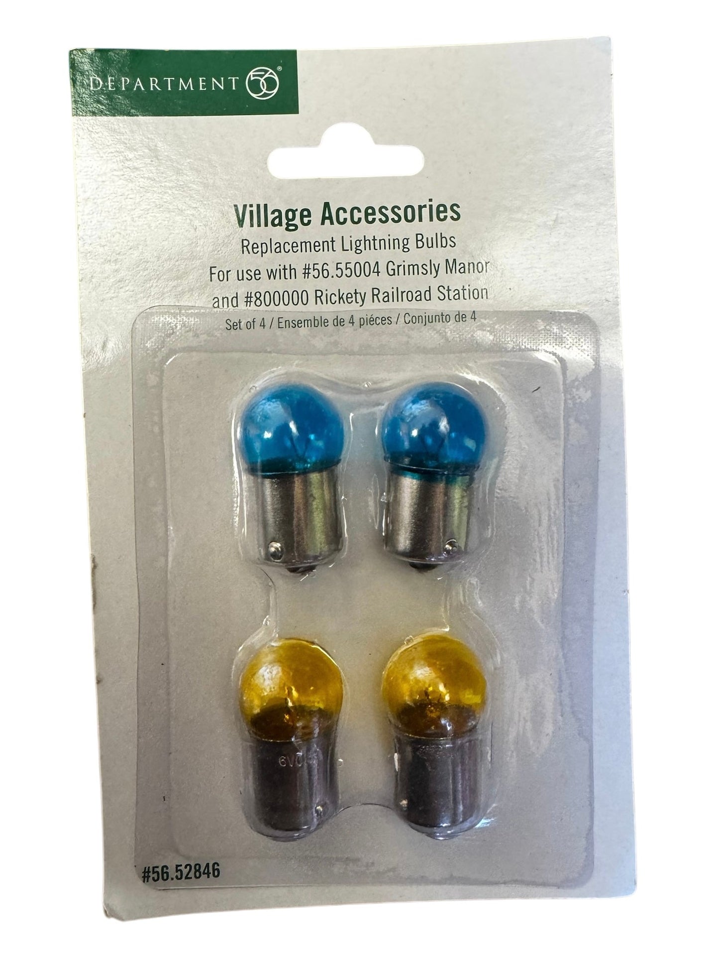 #524 Replacement Lightning Bulbs- (2)Yellow & (2)Blue