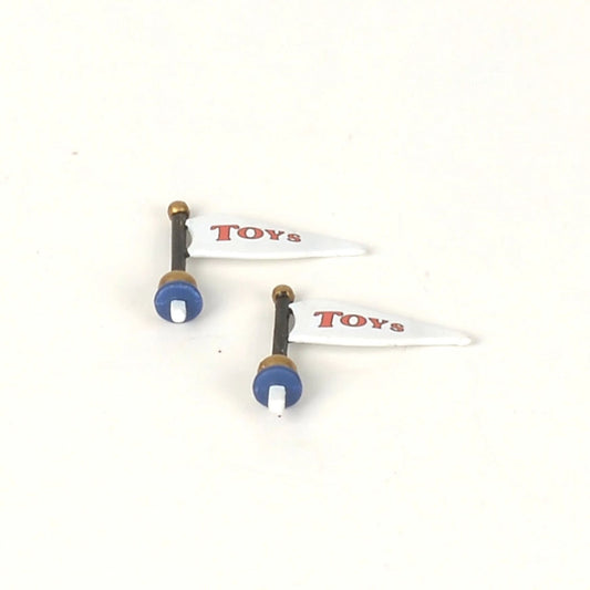 Santa's Toy Company White Flags-Set of 2