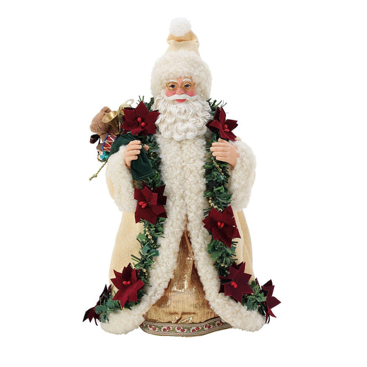 Old World Poinsettia Santa